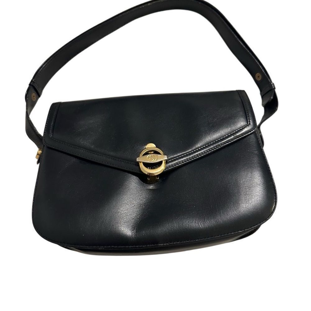 Gucci Black Leather Shoulder Bag with Gold Hardware - Picture 2 of 13